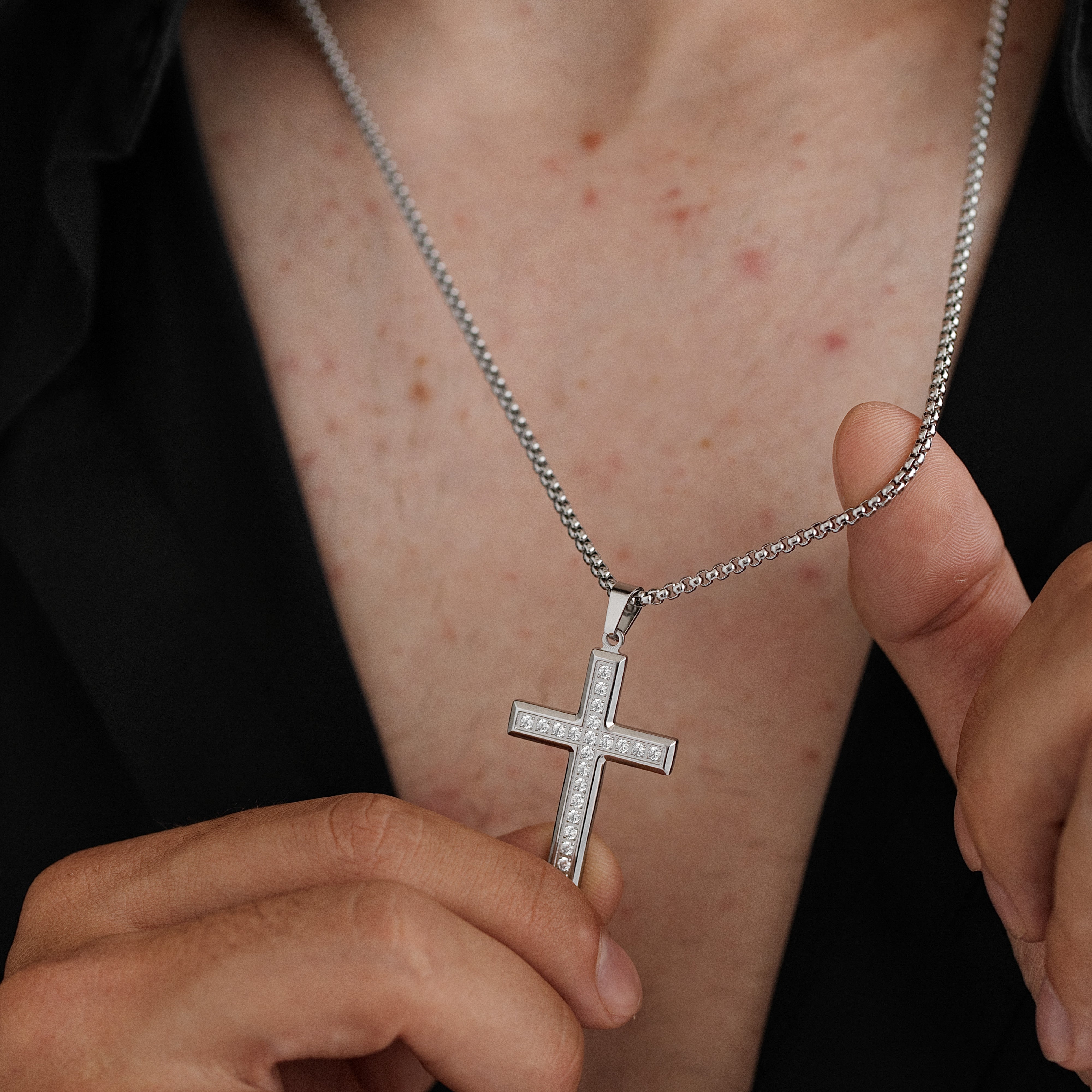Colier Cruce Diamant | Personalizat cu Gravura