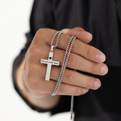 Colier Cruce Diamant  | Personalizat cu Gravura