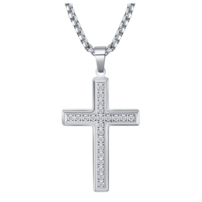 Colier Cruce Diamant  | Personalizat cu Gravura
