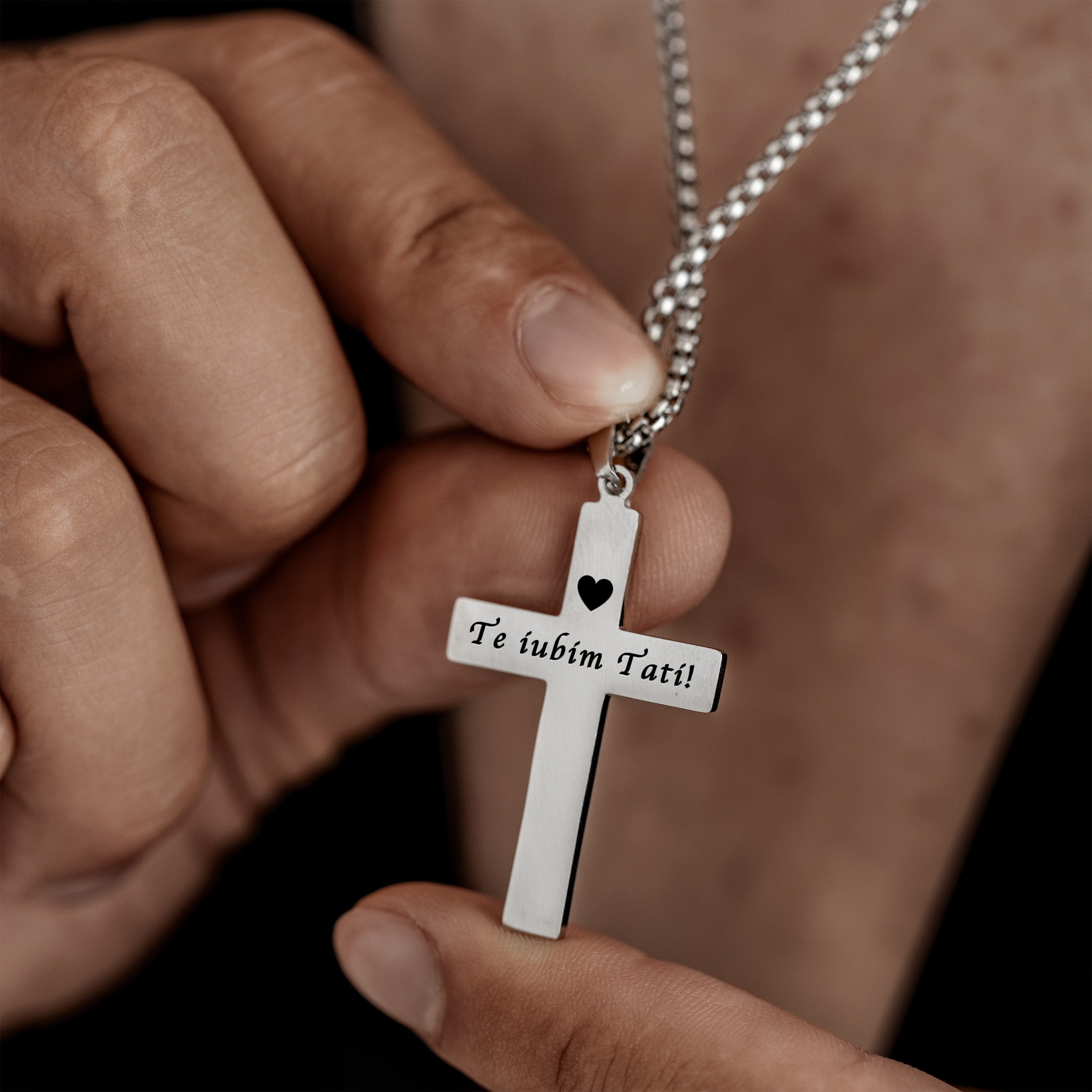 Colier Cruce Diamant  | Personalizat cu Gravura