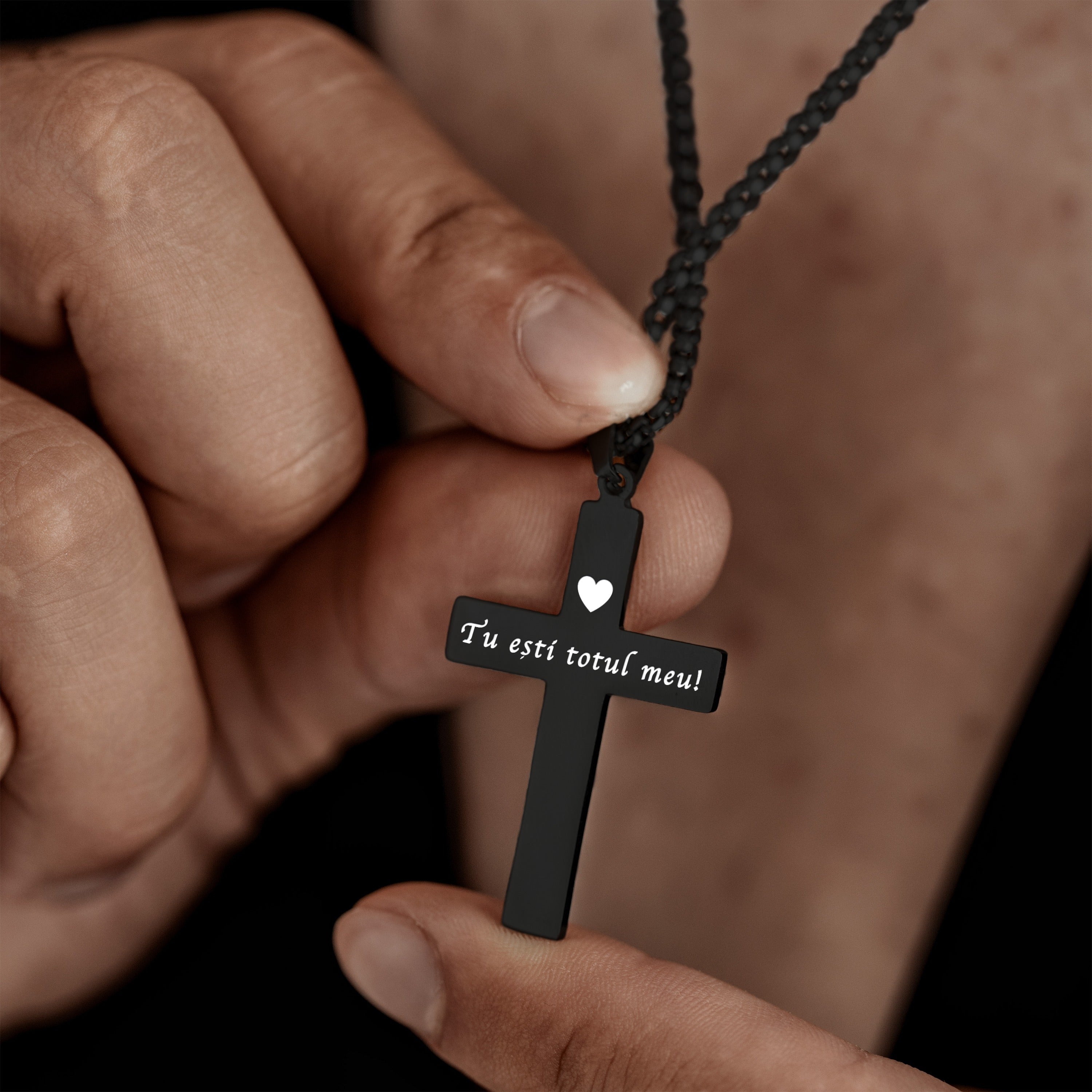 Colier Cruce Diamant  | Personalizat cu Gravura