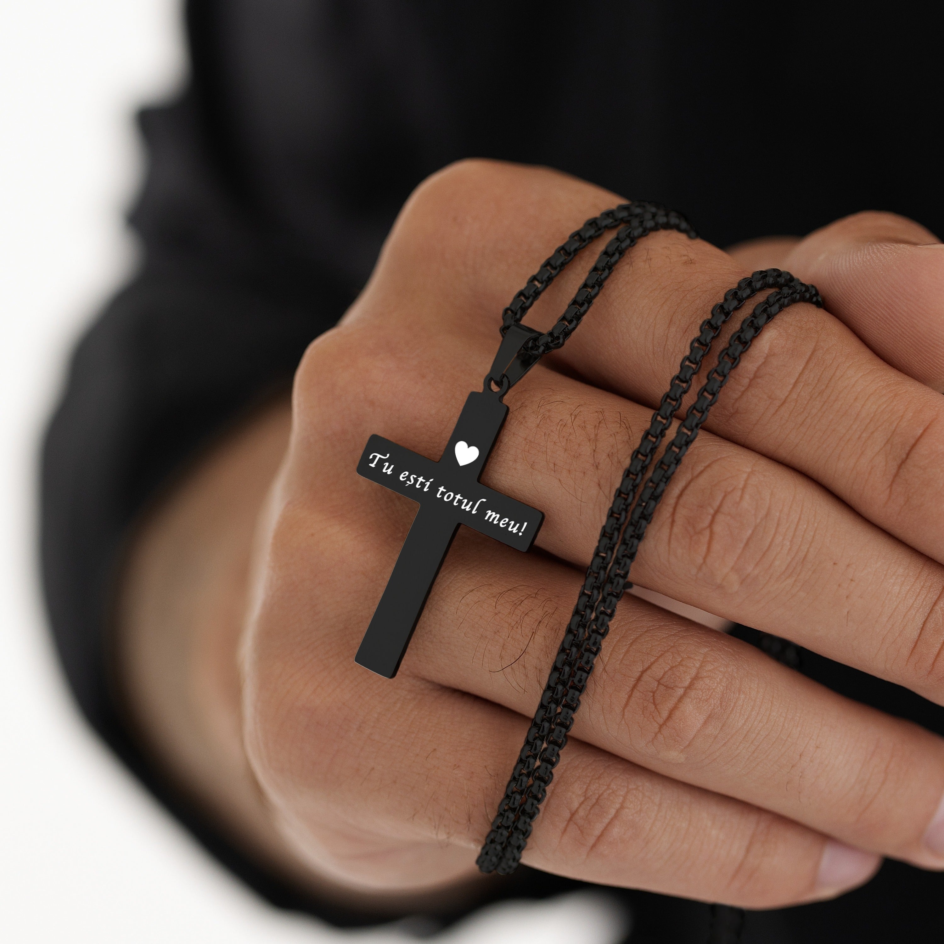 Colier Cruce Diamant  | Personalizat cu Gravura