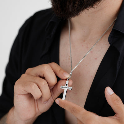 Colier Cruce Diamant  | Personalizat cu Gravura