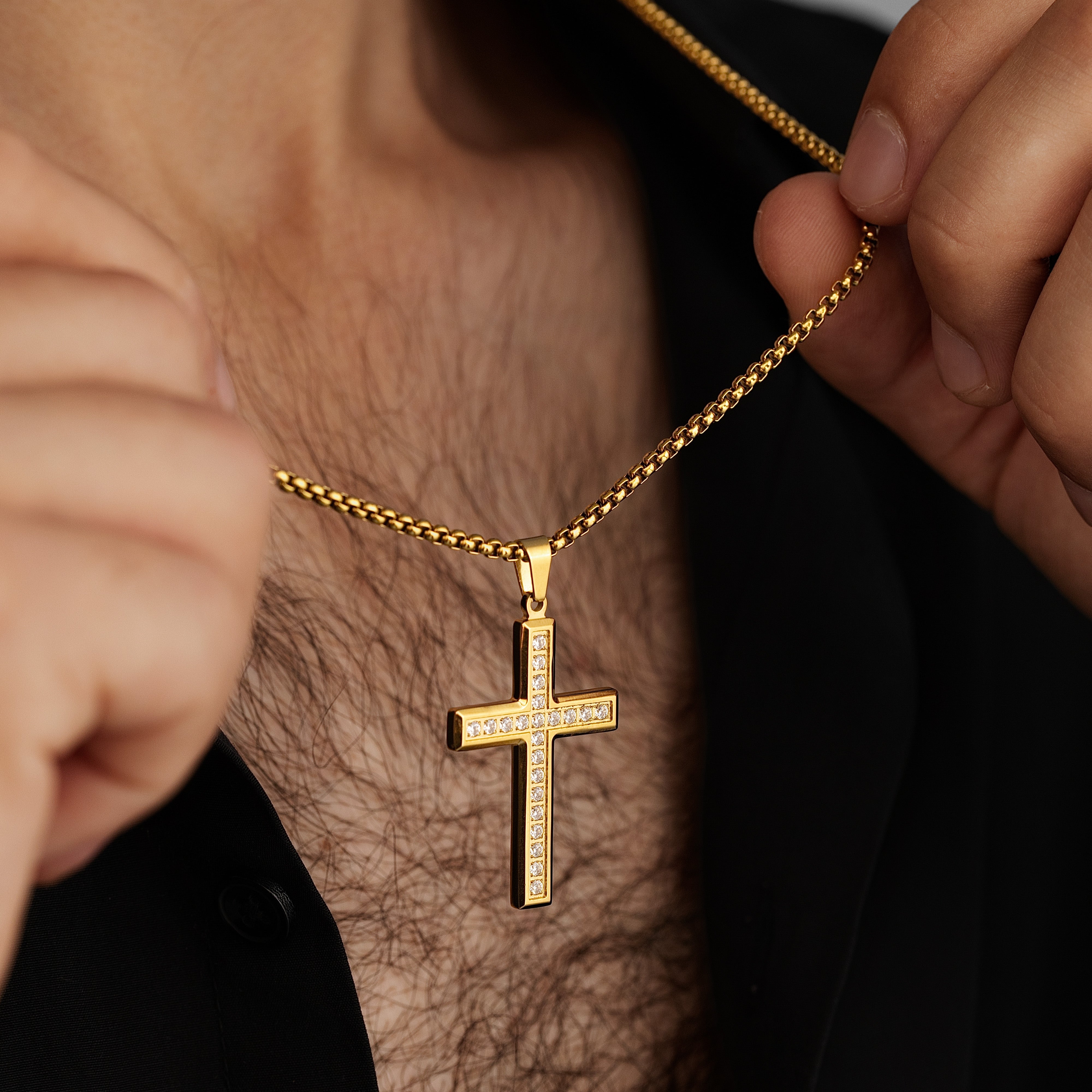 Colier Cruce Diamant  | Personalizat cu Gravura