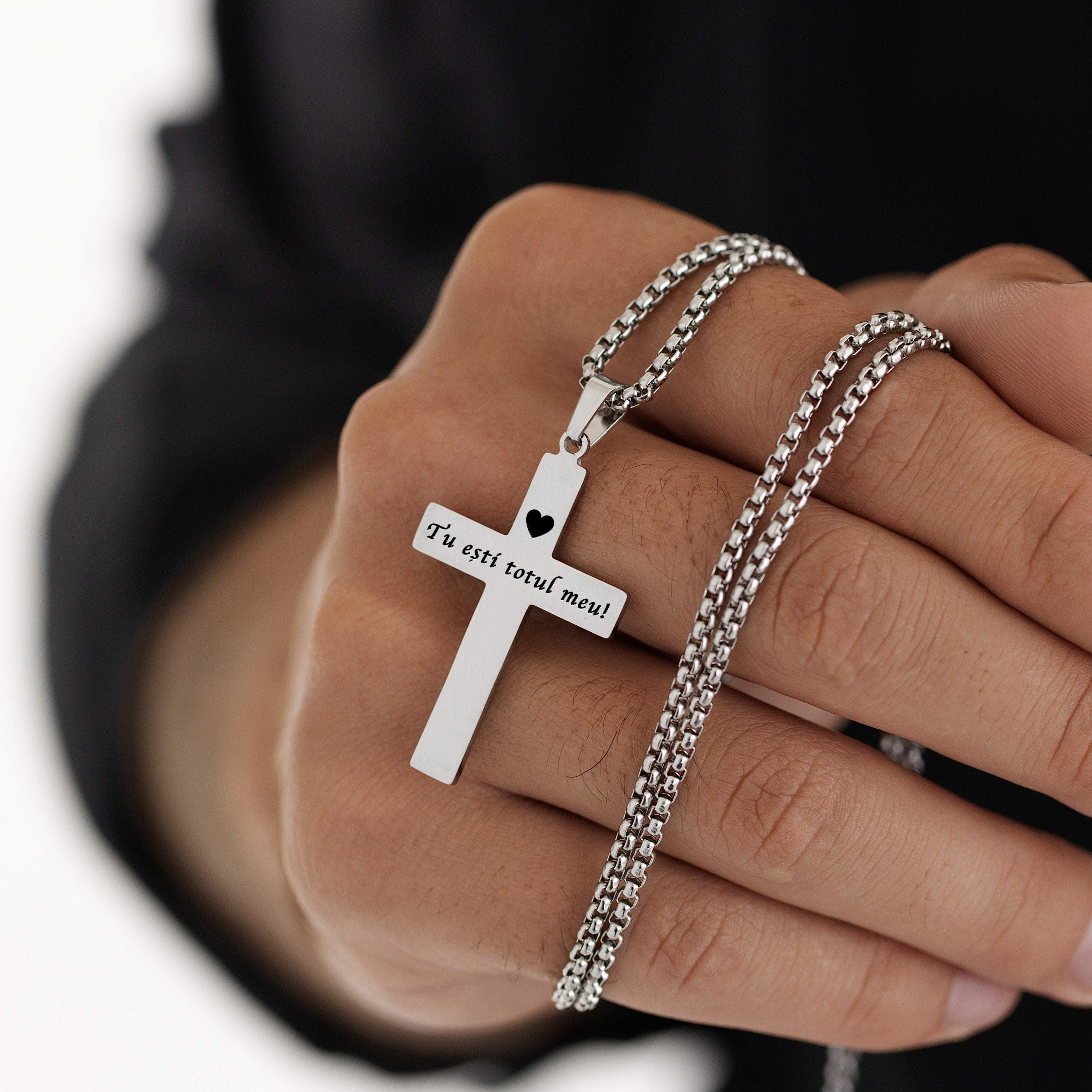 Colier Cruce Diamant  | Personalizat cu Gravura