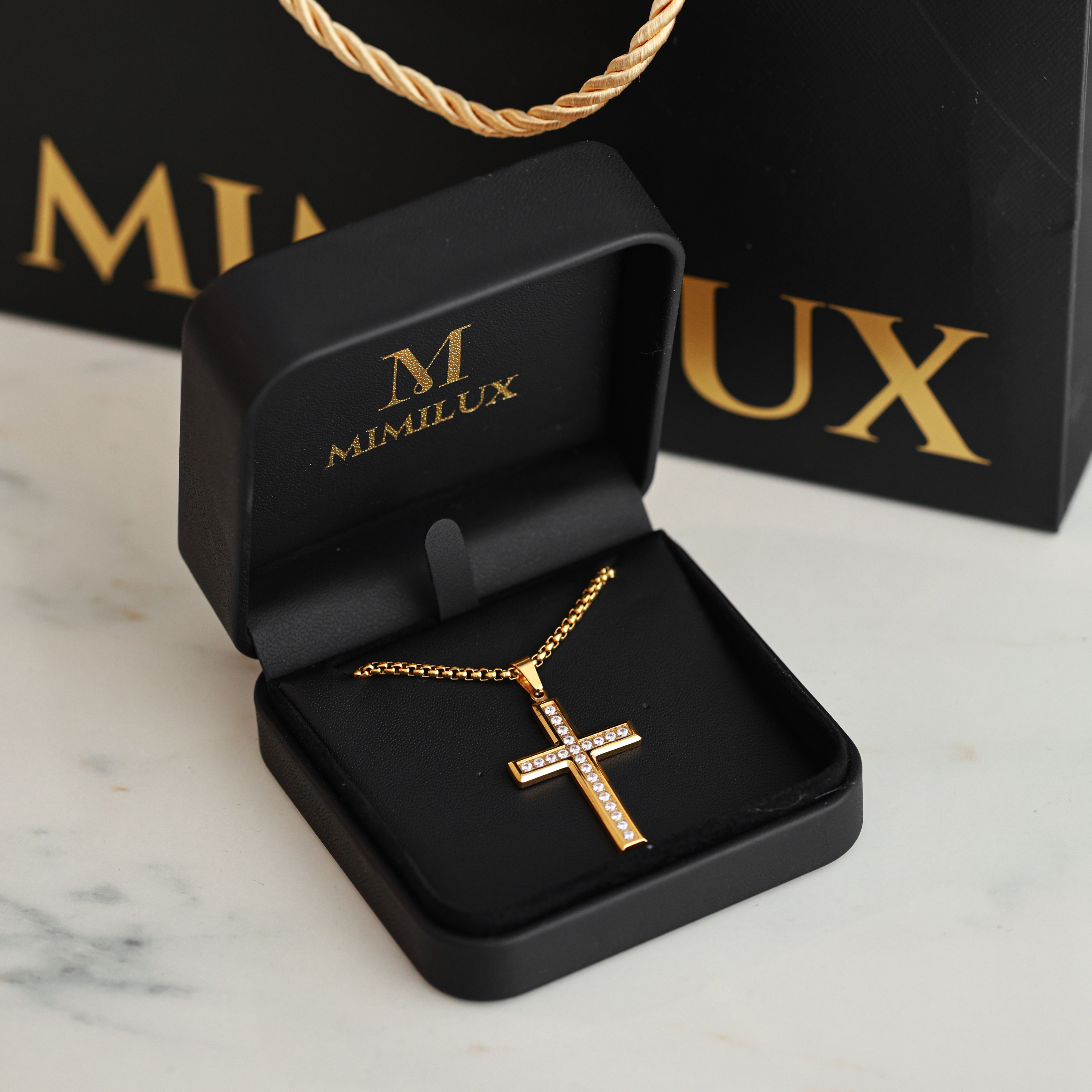 Colier Cruce Diamant  | Personalizat cu Gravura