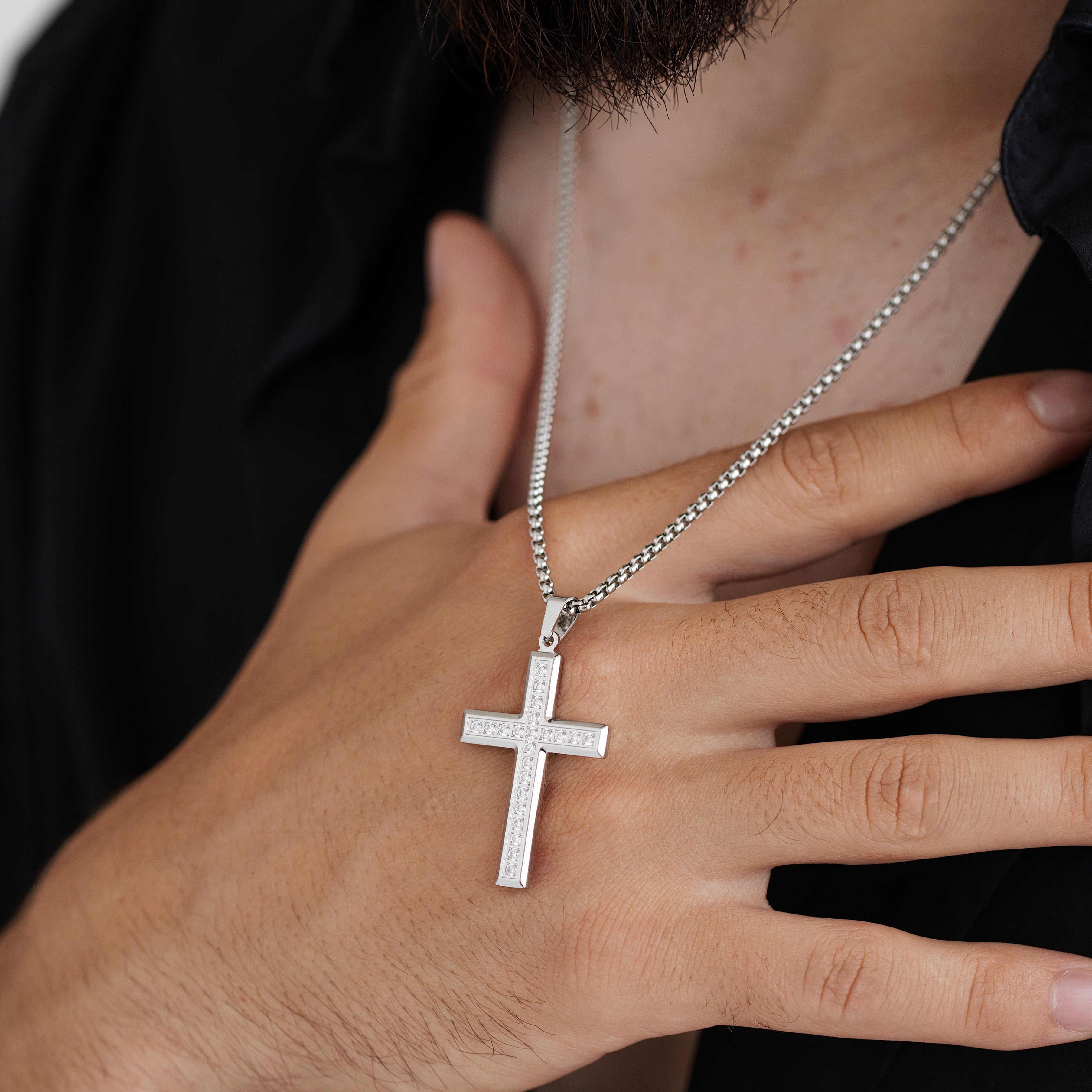 Colier Cruce Diamant  | Personalizat cu Gravura