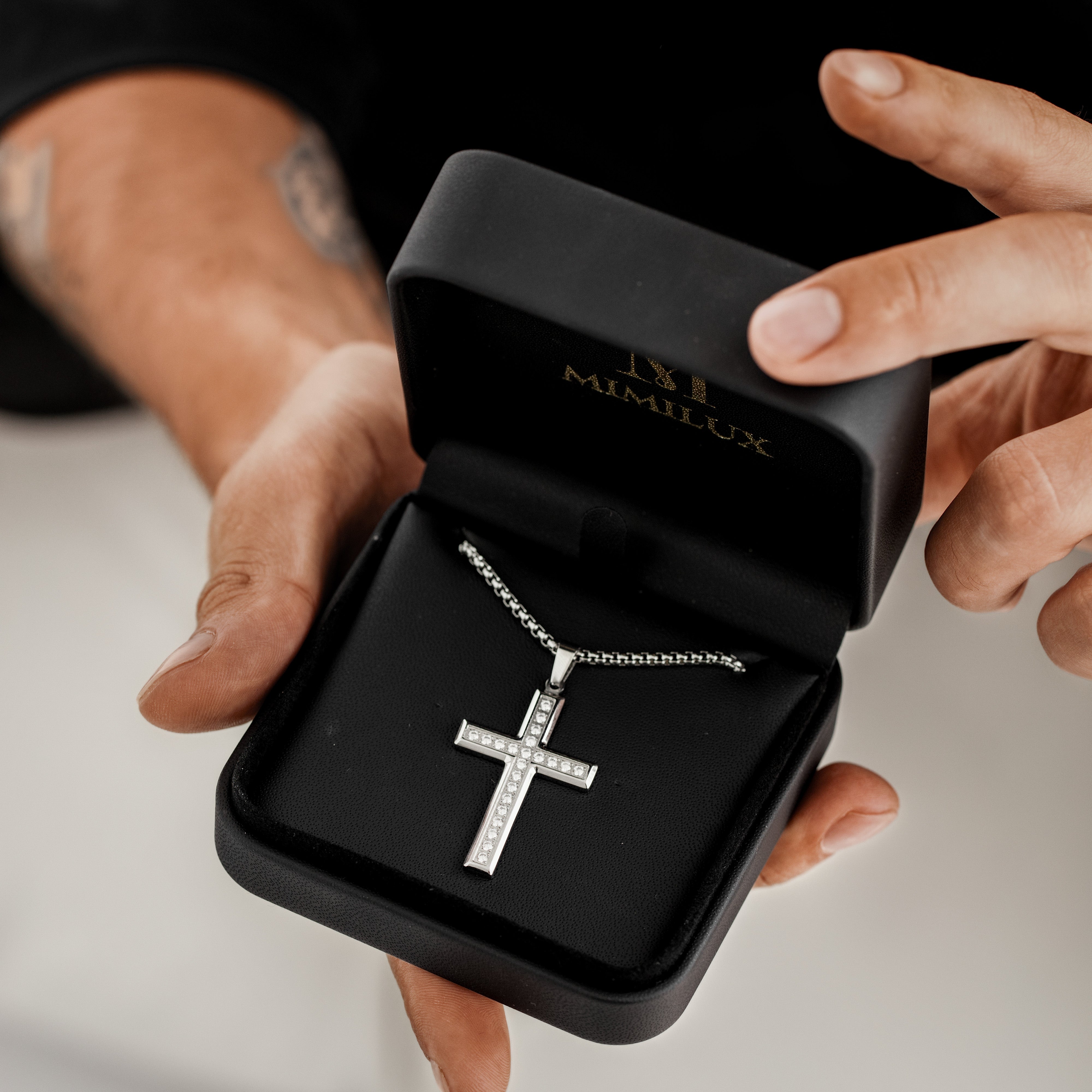 Colier Cruce Diamant  | Personalizat cu Gravura