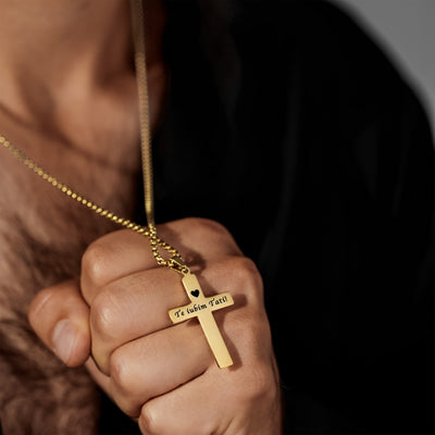 Colier Cruce Diamant  | Personalizat cu Gravura